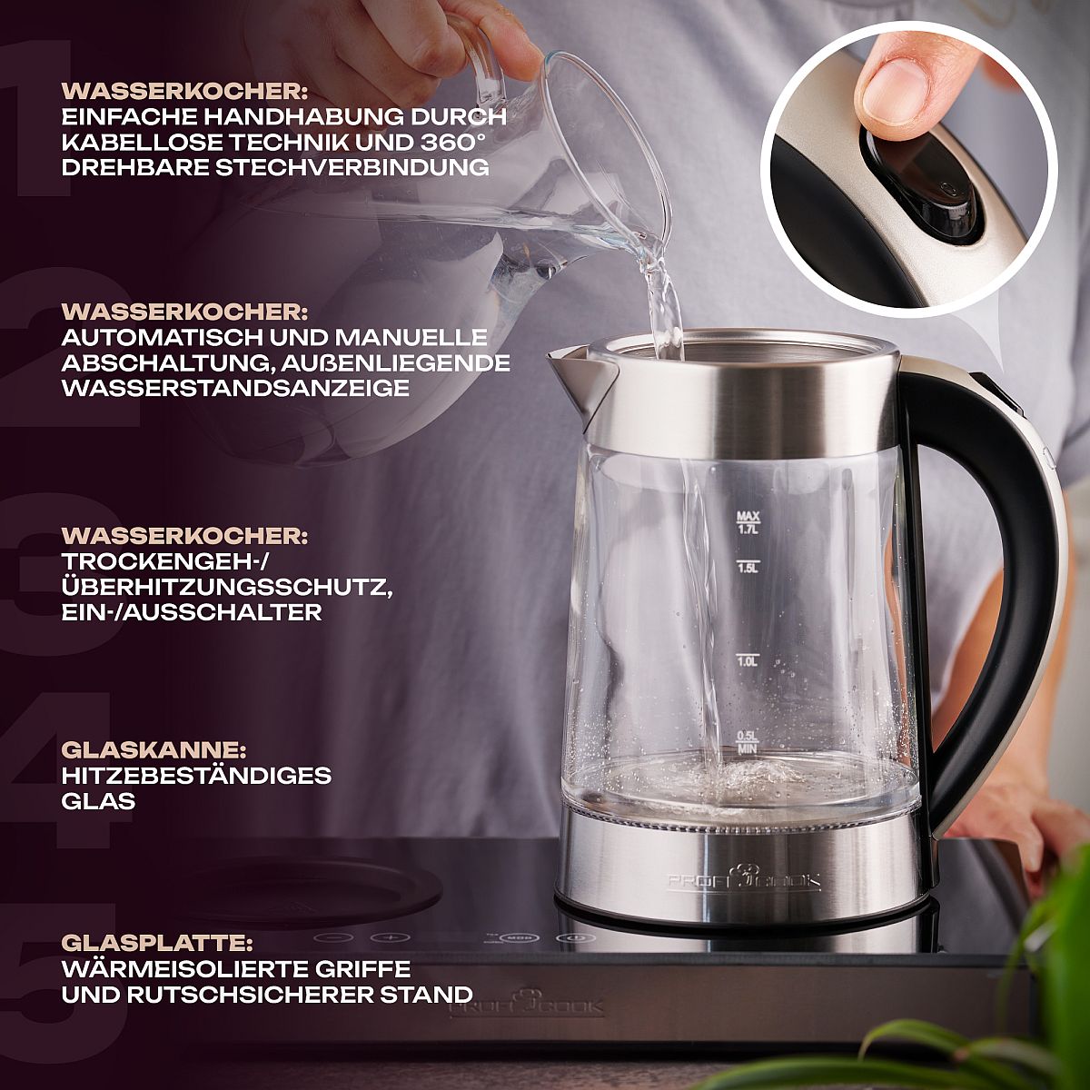 Proficook ProfiCook Tee-/Kaffeestation edelstahl/schwarz 1056 PC-TKS